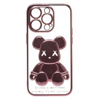 Чехол для Apple iPhone 14 Pro Max силиконовый Мишка №2 <розовый> ― Оптовый PromiseMobile
