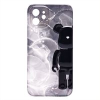 Чехол для Apple iPhone 12 силиконовый Мишка №3 <черный> ― Оптовый PromiseMobile