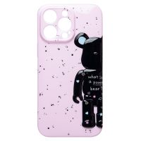Чехол для Apple iPhone 14 Pro Max силиконовый Мишка №3 <светло-розовый> ― Оптовый PromiseMobile