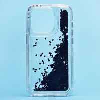 Чехол для Apple iPhone 14 Pro силиконовый с блестками №4 <черный> ― Оптовый PromiseMobile