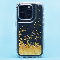 Чехол для Apple iPhone 15 Pro силиконовый с блестками №4 <желтый> ― Оптовый PromiseMobile