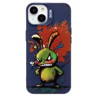Чехол для Apple iPhone 13, iPhone 14 силиконовый (рис. 335/заяц) <темно-синий> ― Оптовый PromiseMobile