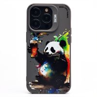 Чехол для Apple iPhone 14 Pro силиконовый (рис. 335/панда) <серый> ― Оптовый PromiseMobile