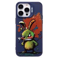 Чехол для Apple iPhone 14 Pro Max силиконовый (рис. 335/заяц) <темно-синий> ― Оптовый PromiseMobile