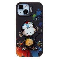 Чехол для Apple iPhone 15 силиконовый (рис. 335/обезьяна) <черный> ― Оптовый PromiseMobile