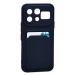 Чехол для Infinix Note 60 Pro 5G (X6878) силиконовый с картхолдером №9 <темно-синий>