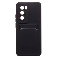 Чехол для Oppo Reno 12 Pro (CPH2629) силиконовый с картхолдером №9 <черный> ― Оптовый PromiseMobile