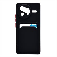 Чехол для Xiaomi Poco F7 Pro (24117RK2CG) силиконовый с картхолдером №9 <черный> ― Оптовый PromiseMobile