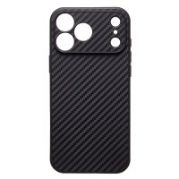 Чехол для Apple iPhone 17 Pro Max силиконовый вставка под карбон <черный> ― Оптовый PromiseMobile