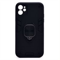 Чехол для Apple iPhone 11 силиконовый противоударный с кольцом <черный> ― Оптовый PromiseMobile