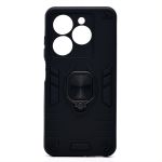 Чехол для Infinix Hot 40i (X6528B) силиконовый противоударный с кольцом <черный>