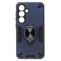 Чехол для Samsung SM-S921B (Galaxy S24) силиконовый противоударный с кольцом <синий> ― Оптовый PromiseMobile