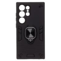 Чехол для Samsung SM-S928B (Galaxy S24 Ultra) силиконовый противоударный с кольцом <черный> ― Оптовый PromiseMobile