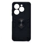 Чехол для Infinix Smart 8 (X6525), 8 Pro (X6525B), Tecno Spark 20 (KJ5), 20C (BG7n) силиконовый противоударный с кольцом <черный>