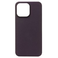 Чехол для Apple iPhone 14 Pro Max пластиковый MagSafe POSH KEVLAR <фиолетовый> ― Оптовый PromiseMobile