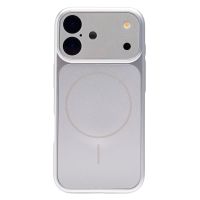 Чехол для Apple iPhone 17 силиконовый со стеклянной вставкой AG-Glass <серебристый> ― Оптовый PromiseMobile