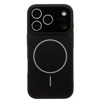 Чехол для Apple iPhone 17 Pro силиконовый со стеклянной вставкой AG-Glass <черный> ― Оптовый PromiseMobile