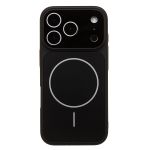 Чехол для Apple iPhone 17 Pro силиконовый со стеклянной вставкой AG-Glass <черный>