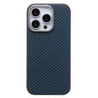 Чехол для Apple iPhone 16 Pro пластиковый MagSafe POSH KEVLAR <темно-синий> ― Оптовый PromiseMobile