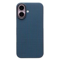 Чехол для Apple iPhone 16 пластиковый MagSafe POSH KEVLAR <синий> ― Оптовый PromiseMobile