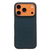 Чехол для Apple iPhone 17 Pro пластиковый MagSafe POSH KEVLAR <темно-синий> ― Оптовый PromiseMobile
