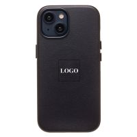 Чехол для Apple iPhone 14 экокожа MagSafe <черный> (премиум) ― Оптовый PromiseMobile