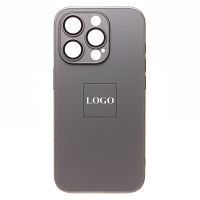 Чехол для Apple iPhone 15 Pro силиконовый MagSafe Glass <титановый> (премиум) ― Оптовый PromiseMobile