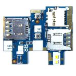 Плата для Asus ZenFone Go (ZB551KL) с разъемом для Sim-карты и карты памяти, вспышкой камеры и кнопками громкости