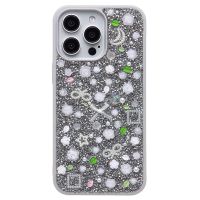 Чехол для Apple iPhone 15 Pro Max пластиковый POSH SHINE цветы <белый> ― Оптовый PromiseMobile