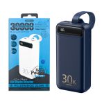 Внешний аккумулятор USB Remax RPP-522 (30000 mAh/22,5W/2 порта USB/порт USB-C PD/LCD) <синий>