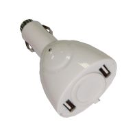 Автомобильное зарядное устройство универсальное 2 порта USB + разъем прикуривателя 2.4A <белый> ― Оптовый PromiseMobile