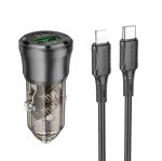 Автомобильное зарядное устройство USB Borofone BZ25 (38W/PD20W/QC3.0/кабель Lightning) <черный>