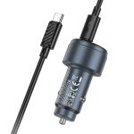 Автомобильное зарядное устройство USB Hoco Z57B (63W/PD45W/QC3.0/кабель Type-C) <серый>