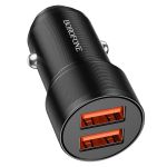 Автомобильное зарядное устройство USB Borofone BZ19B (36W/QC3.0/2USB/5V/3A) <черный>