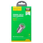 Автомобильное зарядное устройство USB Hoco NZ10 (PD45W/QC3.0/USB/Type-C/5V/3A) <серебристый>