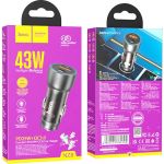 Автомобильное зарядное устройство USB Hoco NZ8 (43W/PD25W/QC3.0/USB/Type-C/5V/3A) <черный>