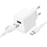 Сетевое зарядное устройство USB Borofone BAS11A (2.1A/10W/кабель Type-C) <белый>