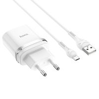 Сетевое зарядное устройство USB Hoco C12Q (3A/QС3.0/18W/кабель MicroUSB) <черный> ― Оптовый PromiseMobile