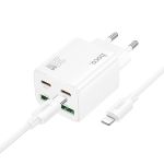 Сетевое зарядное устройство USB Hoco N55 (3А/20W/кабель Lightning) <белый>