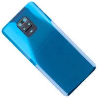 Задняя крышка для Xiaomi Redmi Note 9 Pro (M2003J6B2G) со стеклом камеры <синий> (оригинал) ― Оптовый PromiseMobile