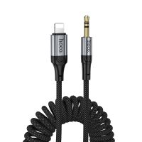 Кабель AUX 3.5mm - Lightning Hoco UPA33A (1.5 м) <черный> ― Оптовый PromiseMobile