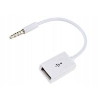 Кабель OTG (USB Host - Mini jack 3.5) (10 см) <белый> ― Оптовый PromiseMobile