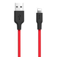 Кабель USB Apple iPhone Lightning Hoco X21 (2A/1 метр) <черно-красный> ― Оптовый PromiseMobile
