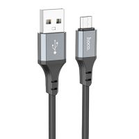 Кабель USB MicroUSB Hoco X86 (2.4А/1 метр) <черный> ― Оптовый PromiseMobile