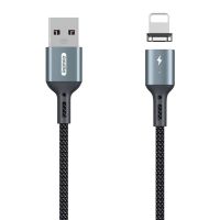 Кабель USB Apple iPhone Lightning Remax RC-156i (3A, магнитный, оплетка ткань) <черный> ― Оптовый PromiseMobile