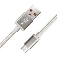 Кабель USB MicroUSB Pisen MU12 (оплетка нейлон) <серебристый> ― Оптовый PromiseMobile