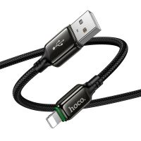 Кабель USB iPhone Lightning Hoco X127 (12W/оплетка нейлон) <черный> ― Оптовый PromiseMobile