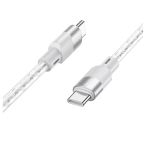 Кабель USB-C Type-C Hoco X99 (3A/60W/PD/прозрачный силикон/термостойкий) <серый>