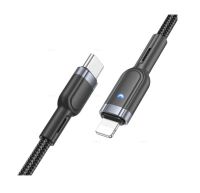 Кабель USB-C iPhone Lightning Hoco U117 (20W/интеллектуальное отключение) <черный> ― Оптовый PromiseMobile