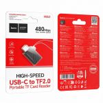 Кард-ридер Hoco HB53 в порт USB-C для MicroSD <черный>